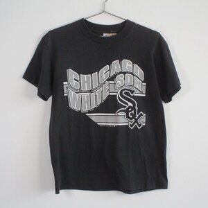 Vintage 90s Trench MLB Chicago White SOX Tee Shirt Black Medium